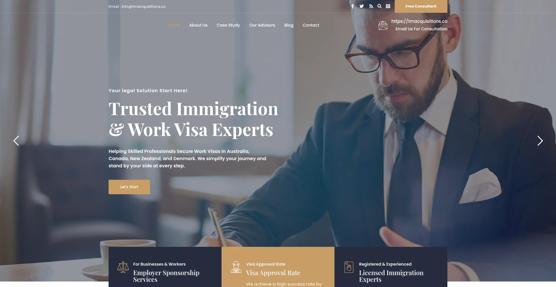 Website screenshot of Tmacquisitions.co