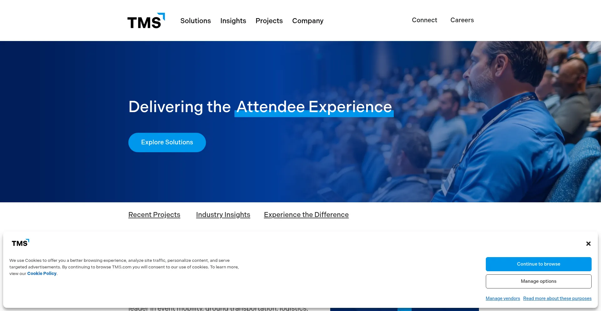 Website screenshot of Tms.com