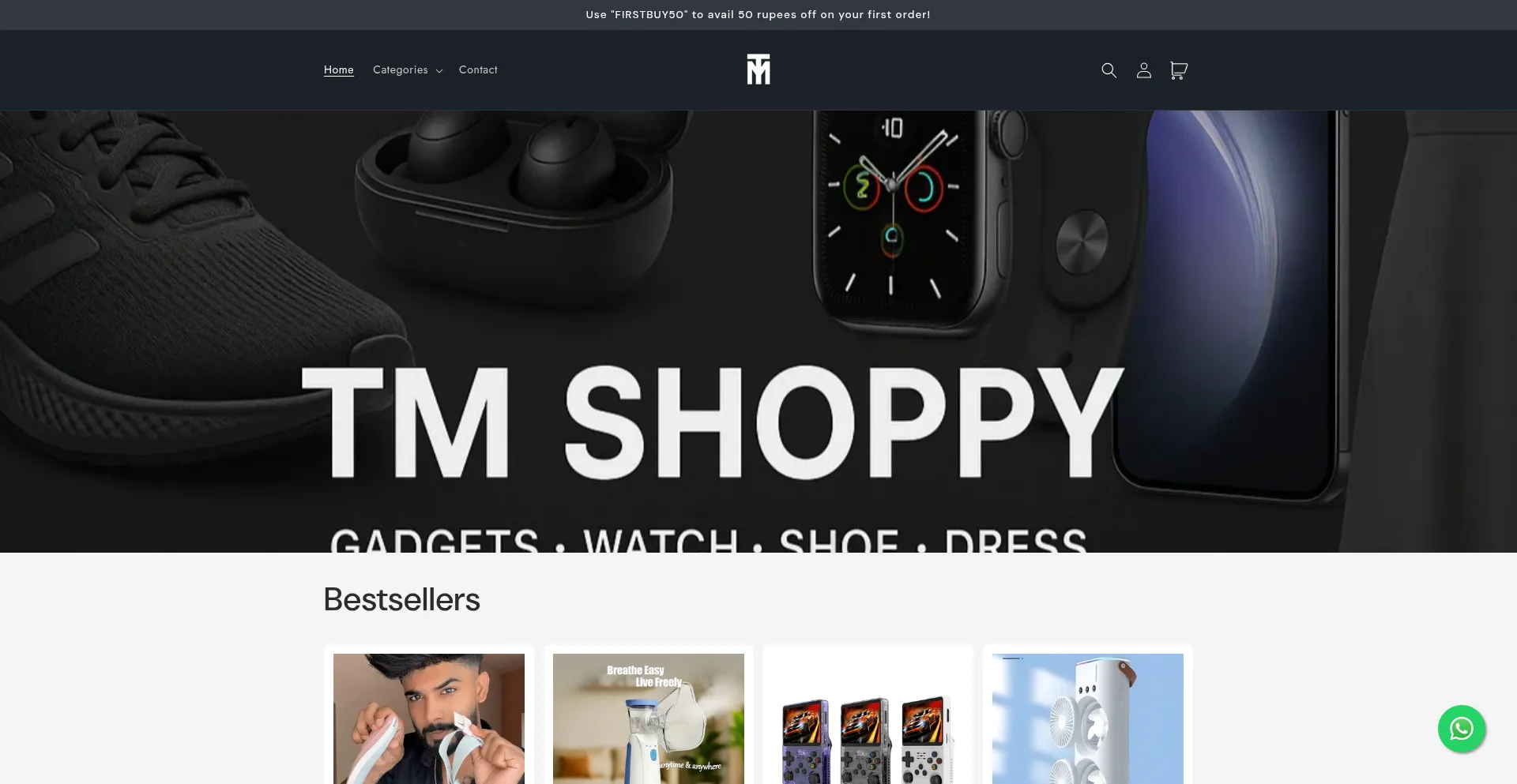 Website screenshot of Tmshoppy.com