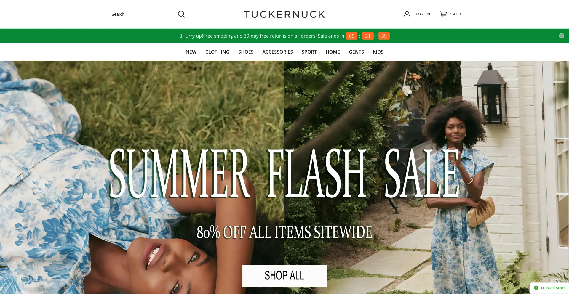 Website screenshot of Tnucksales.shop