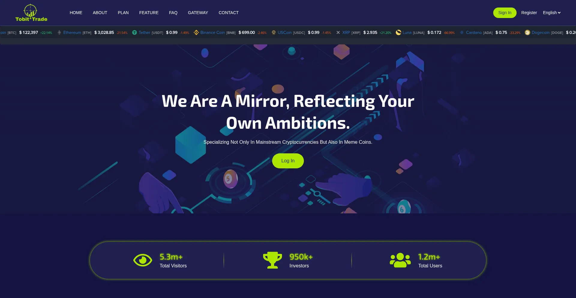 Website screenshot of Tobittrade.com