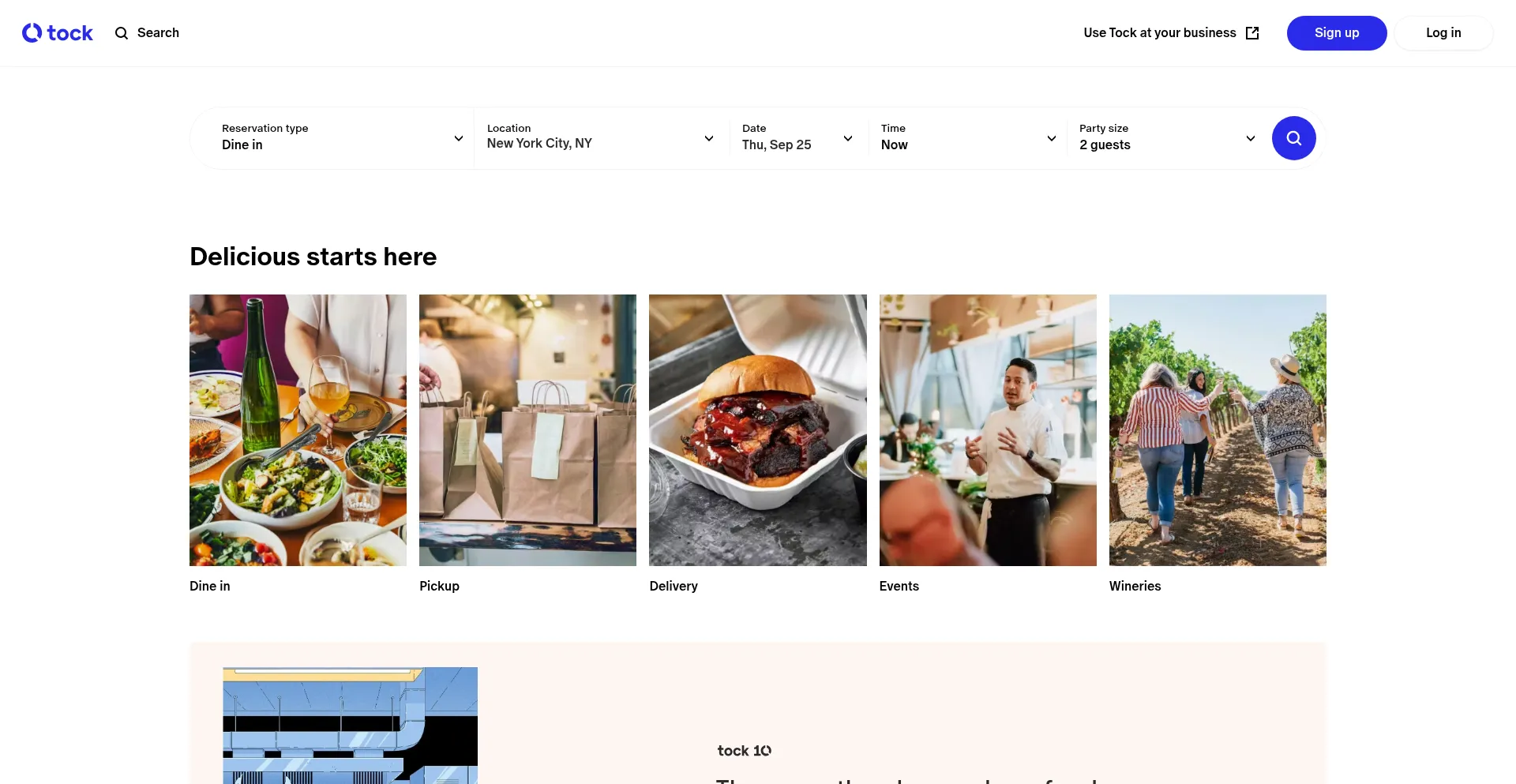 Tock.com Screenshot
