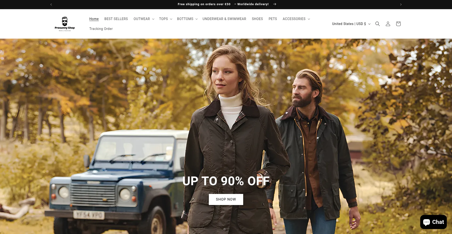 Website screenshot of Todayhall.shop