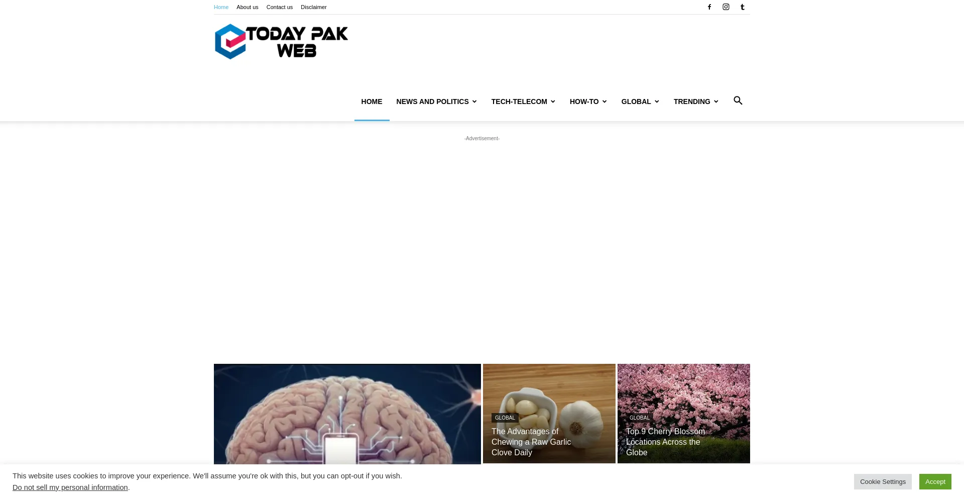 Website screenshot of Todaypakweb.com.pk