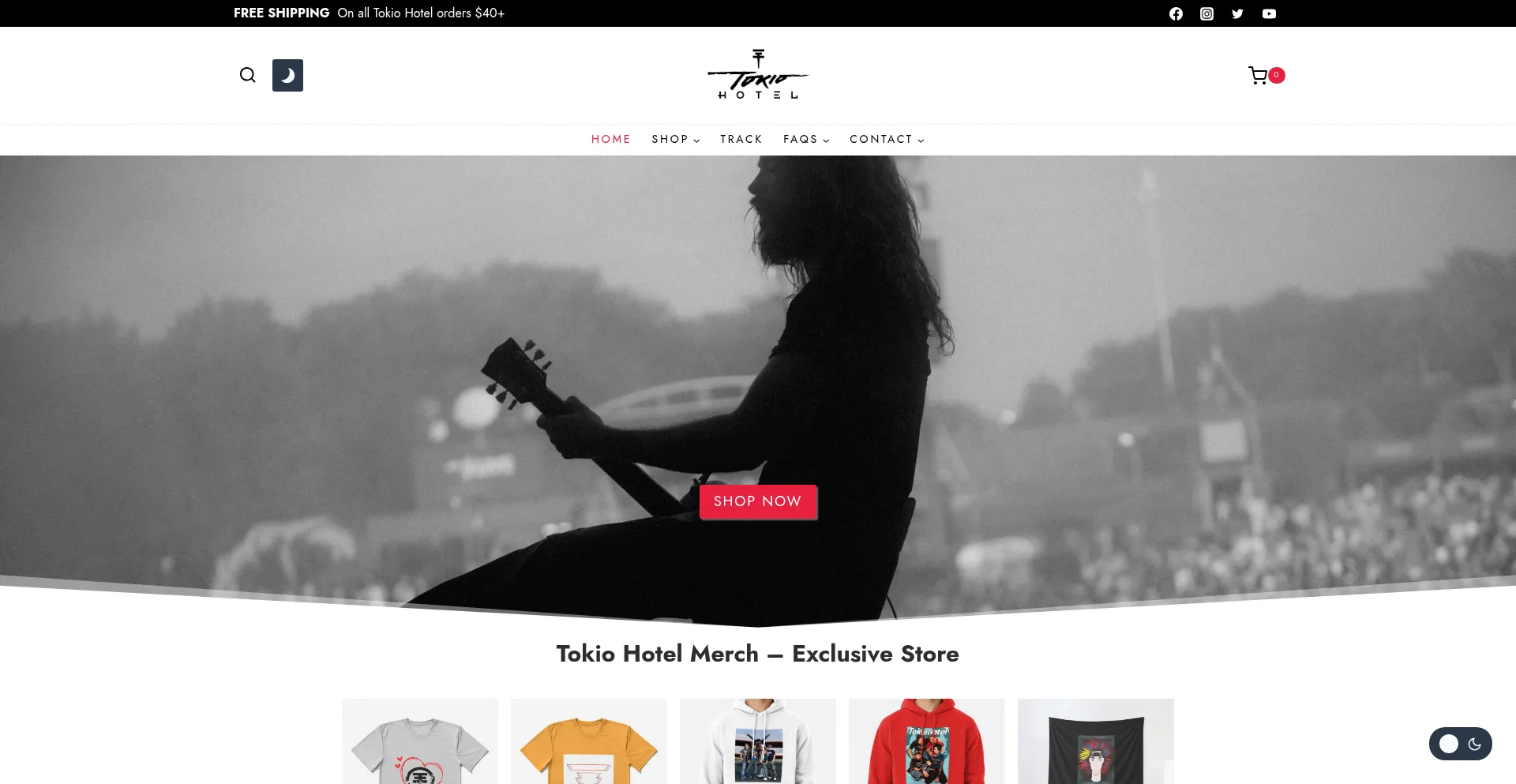 Website screenshot of Tokiohotelshop.com