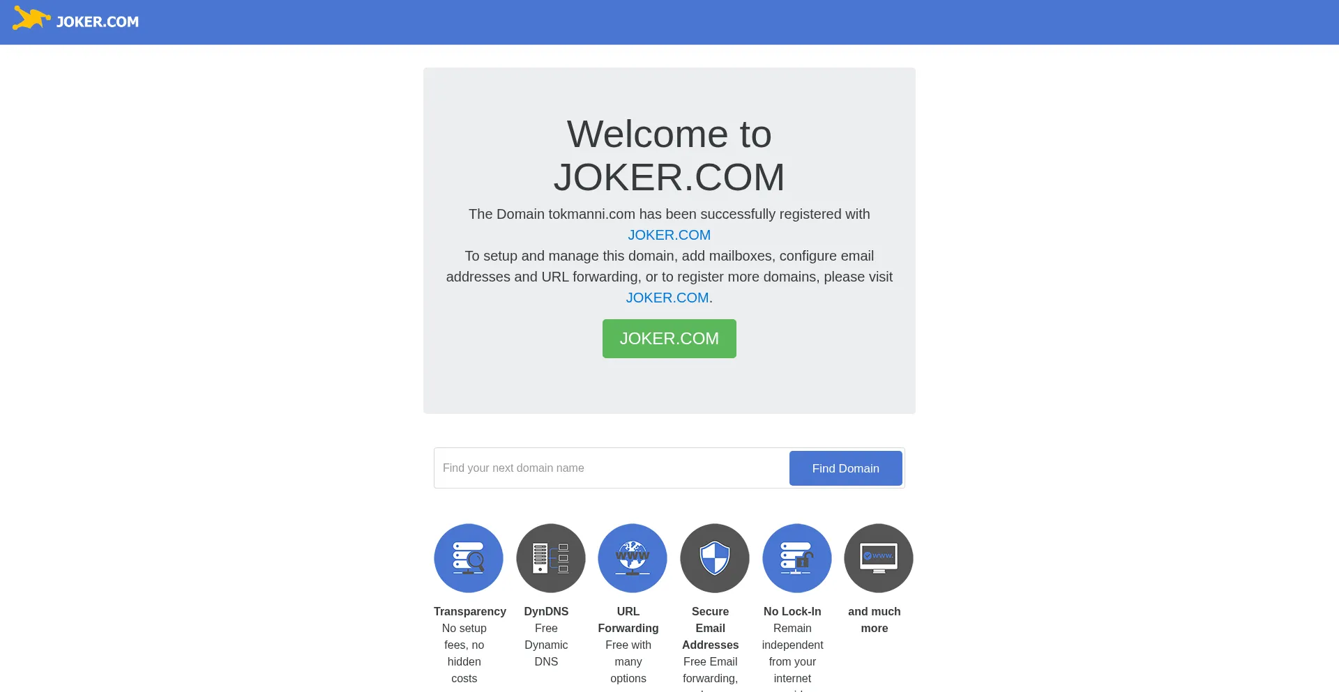 Website screenshot of Tokmanni.com