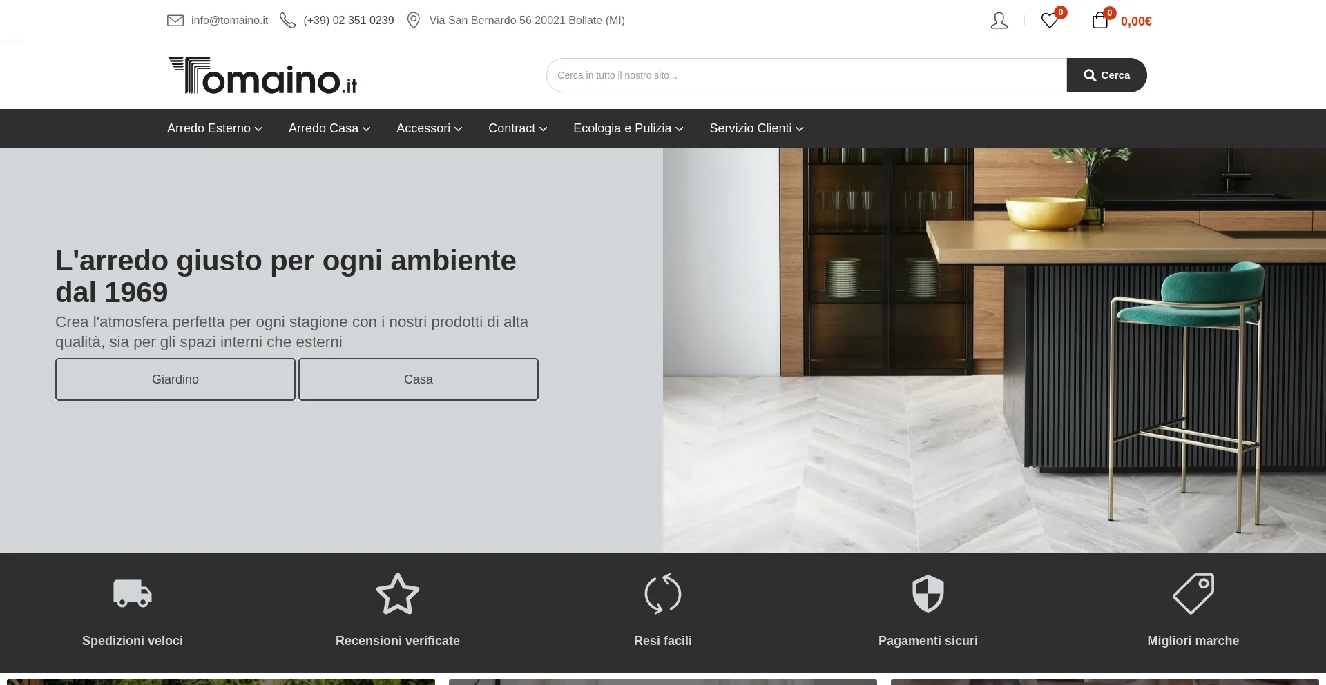 Website screenshot of Tomaino.it