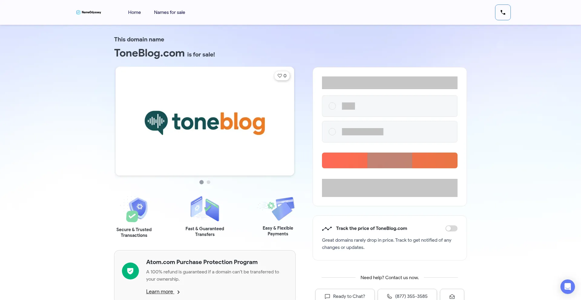 Website screenshot of Toneblog.com