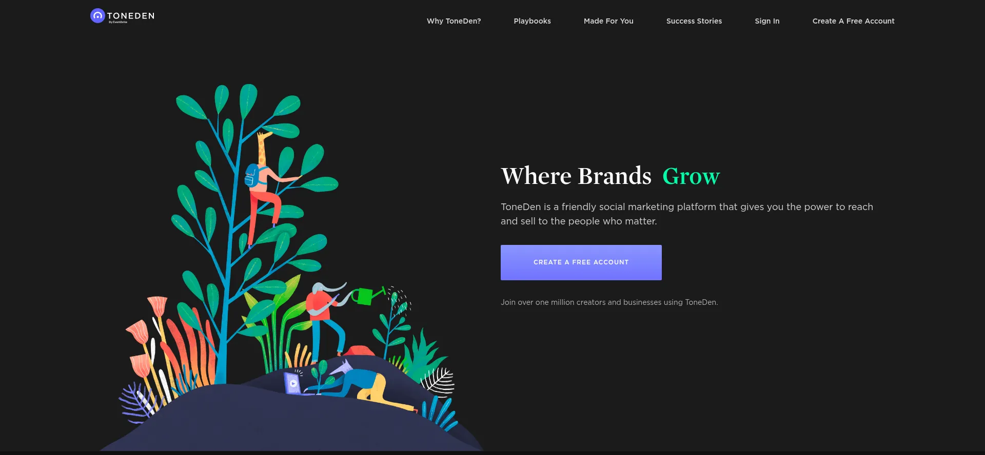 Website screenshot of Toneden.io