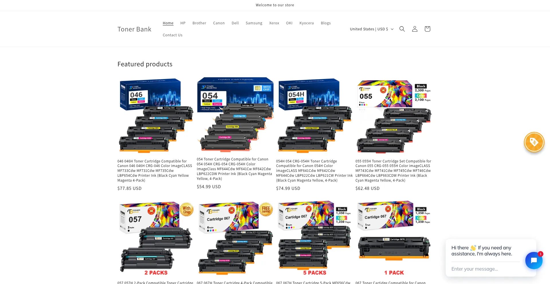 Website screenshot of Toner-bank.com