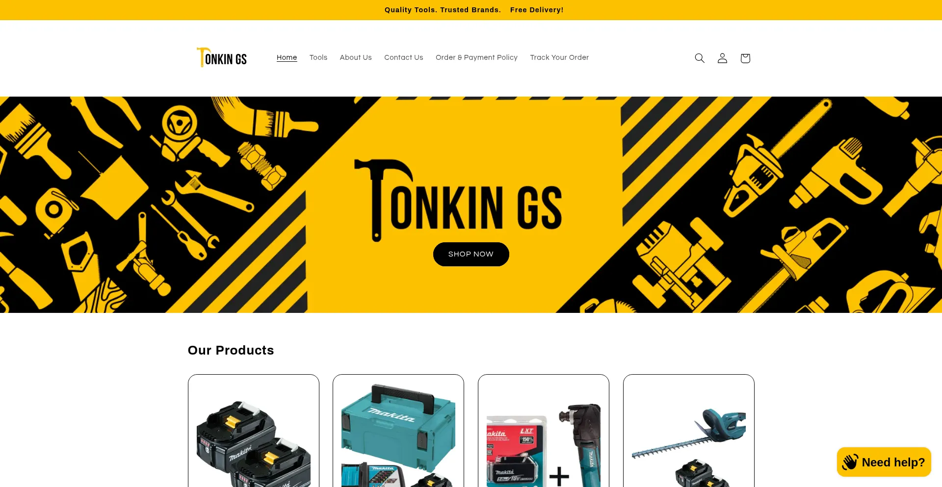 Website screenshot of Tonkings.com