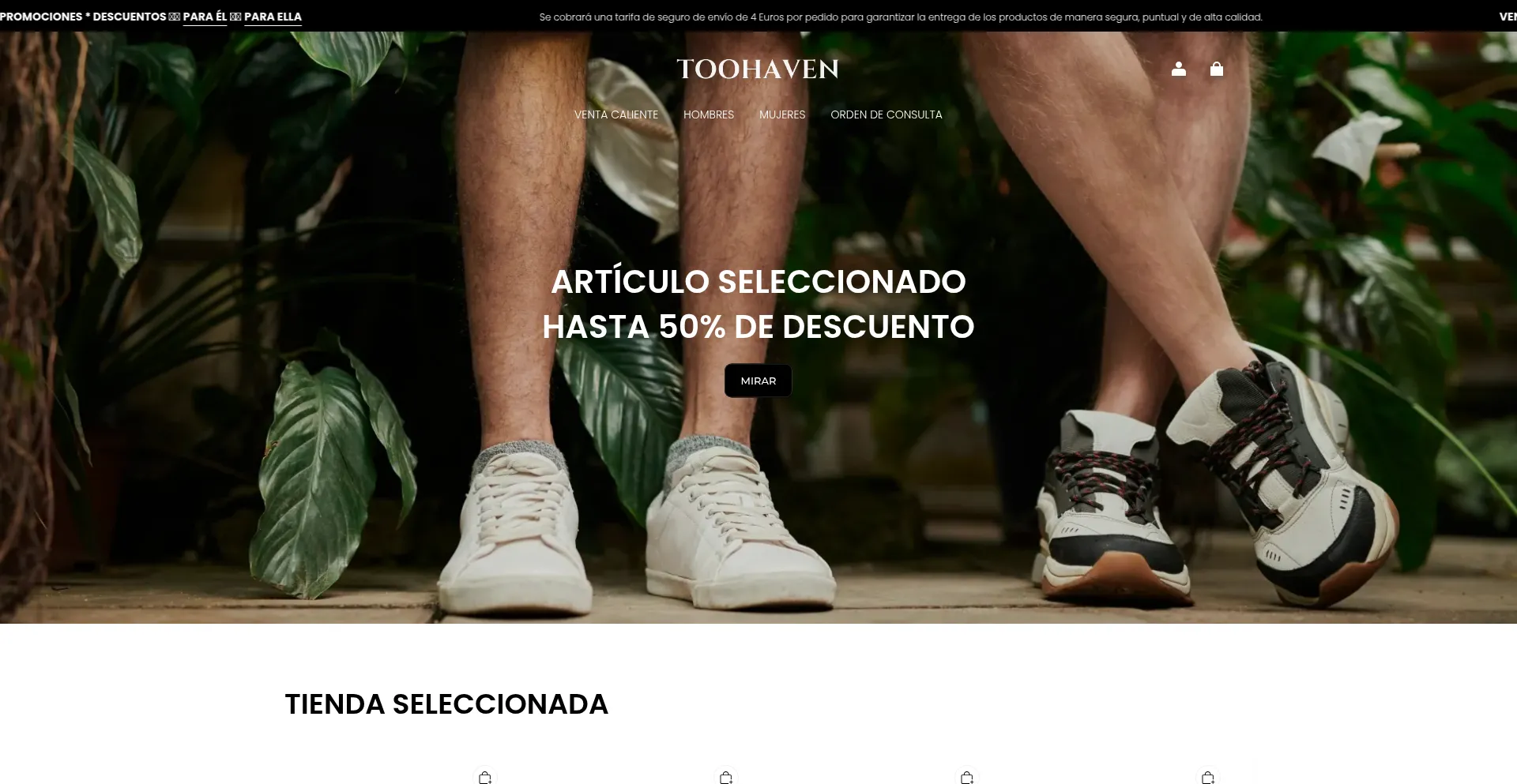 Website screenshot of Toohaven.com