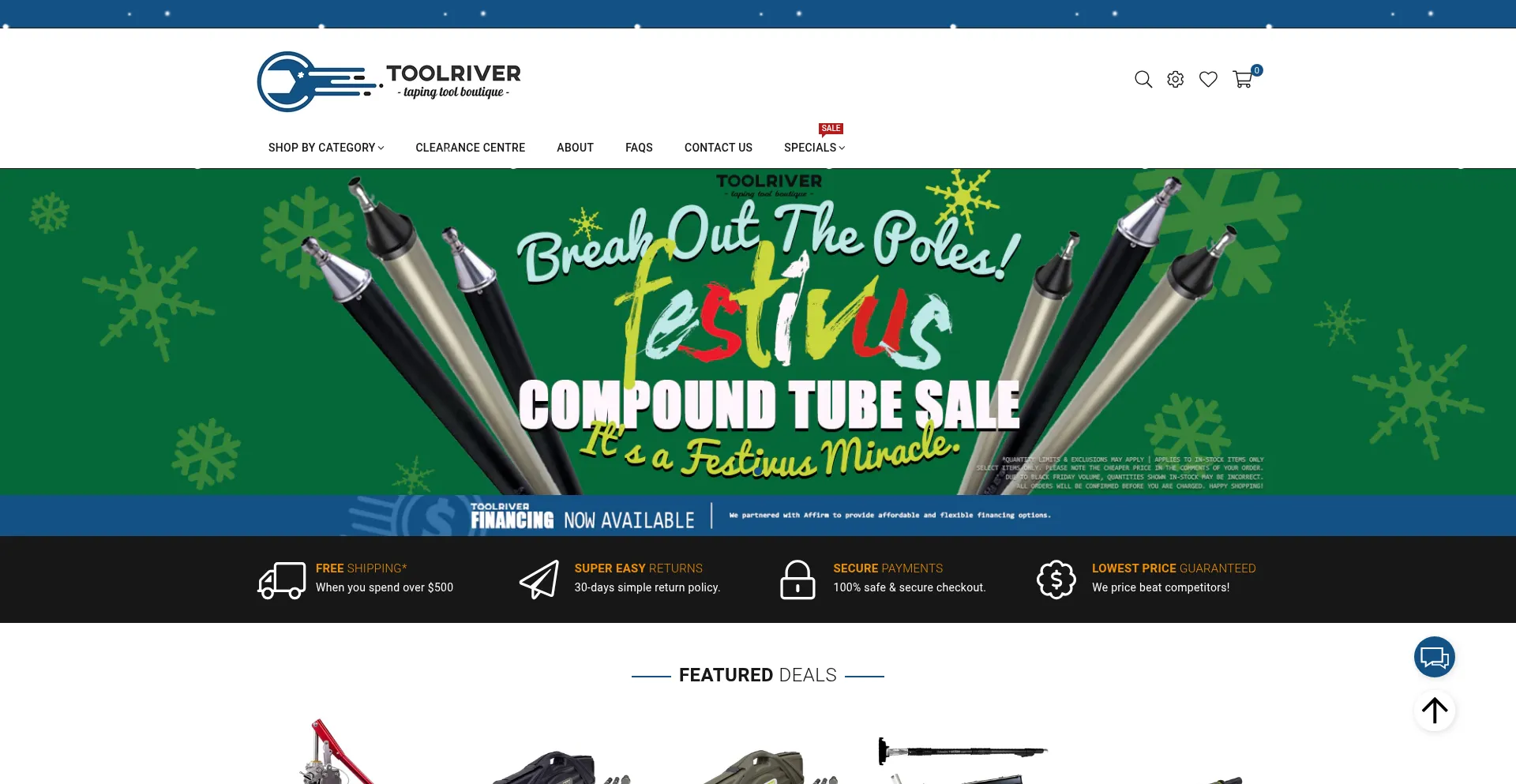 Website screenshot of Toolriver.ca