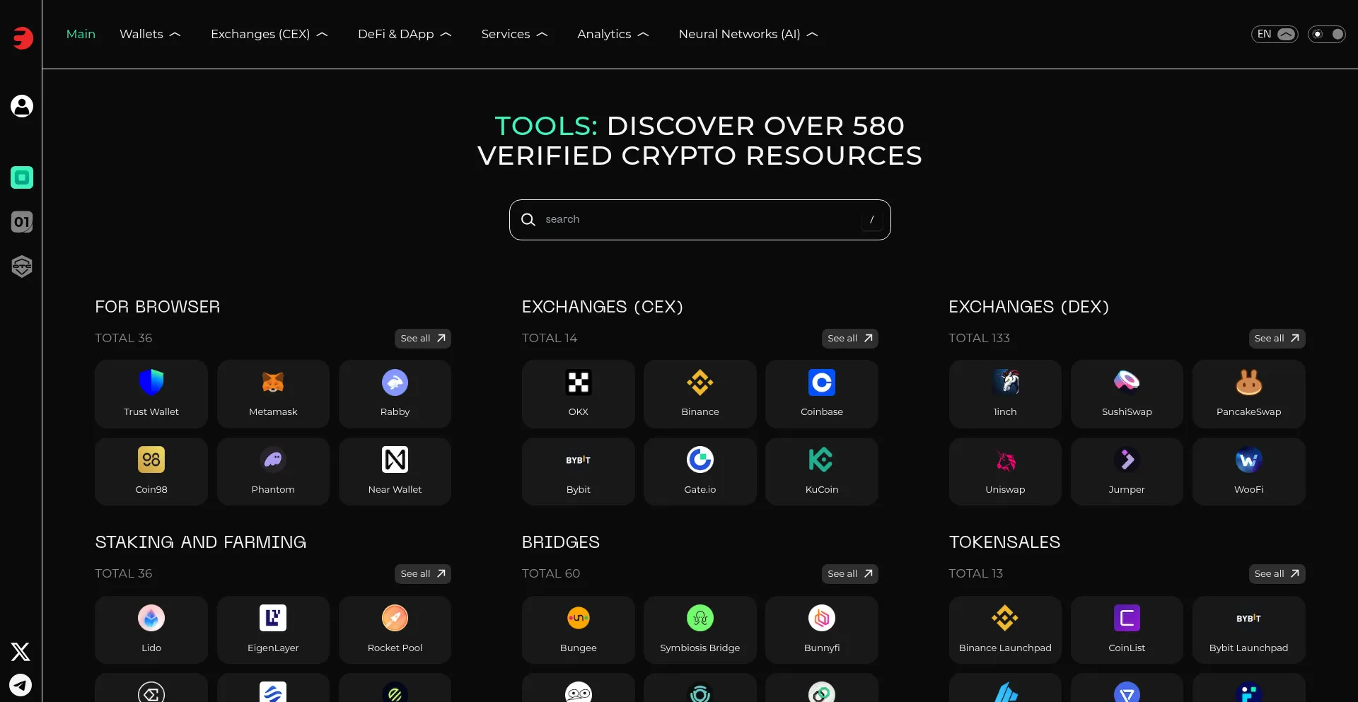 Website screenshot of Tools.crypton.xyz