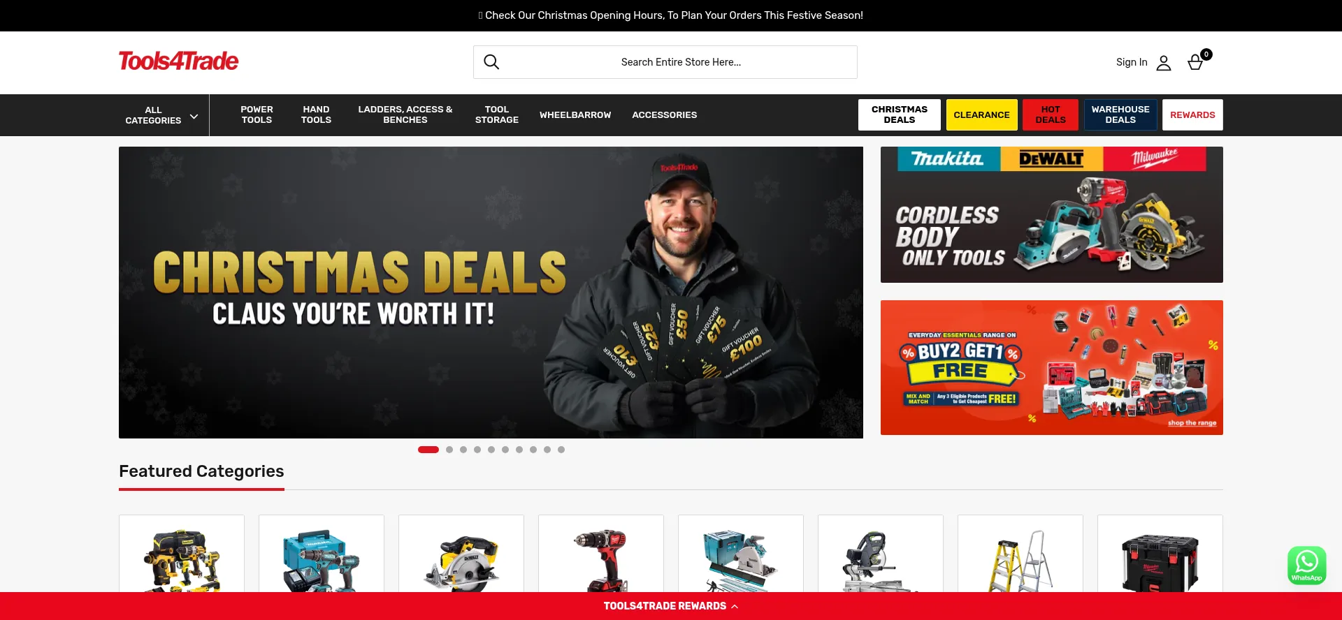 Website screenshot of Tools4trade.co.uk
