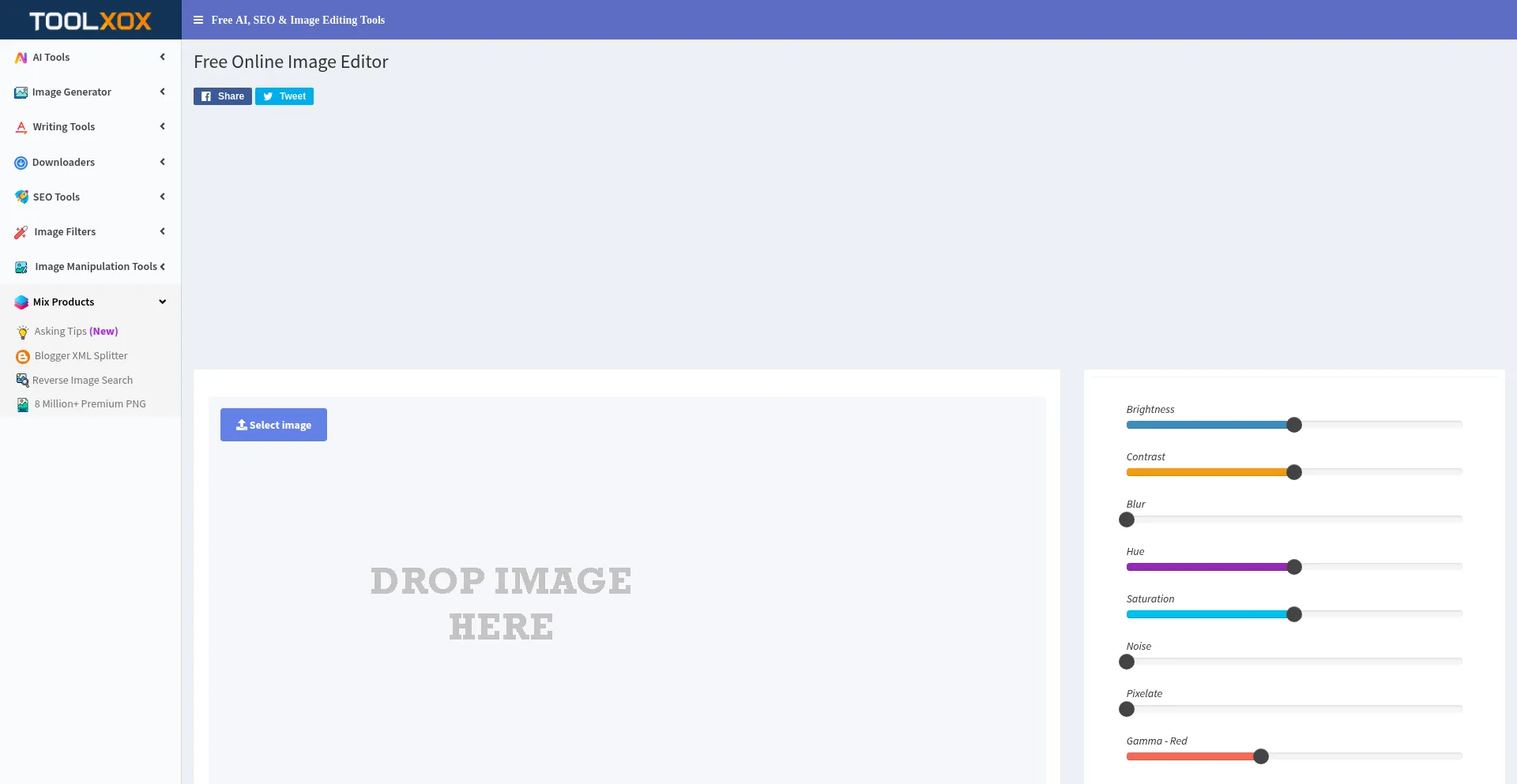Website screenshot of Toolxox.com