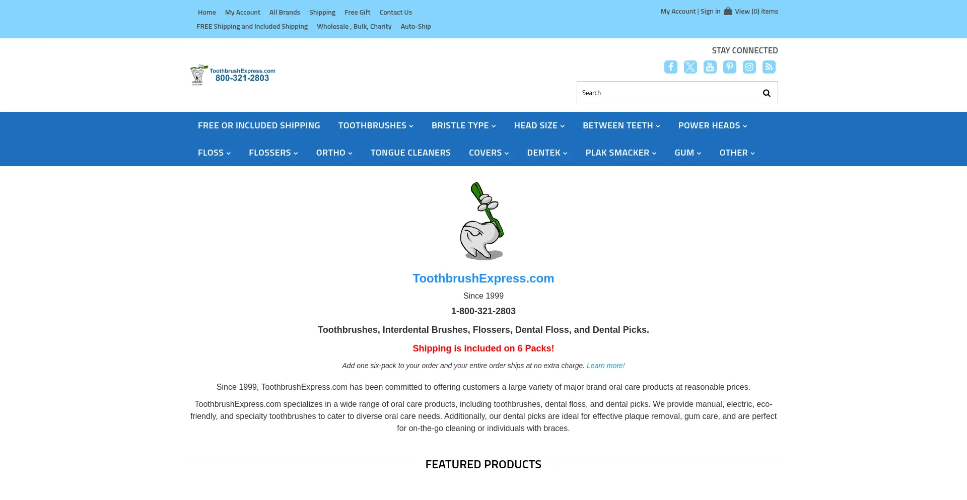 Website screenshot of Toothbrushexpress.com