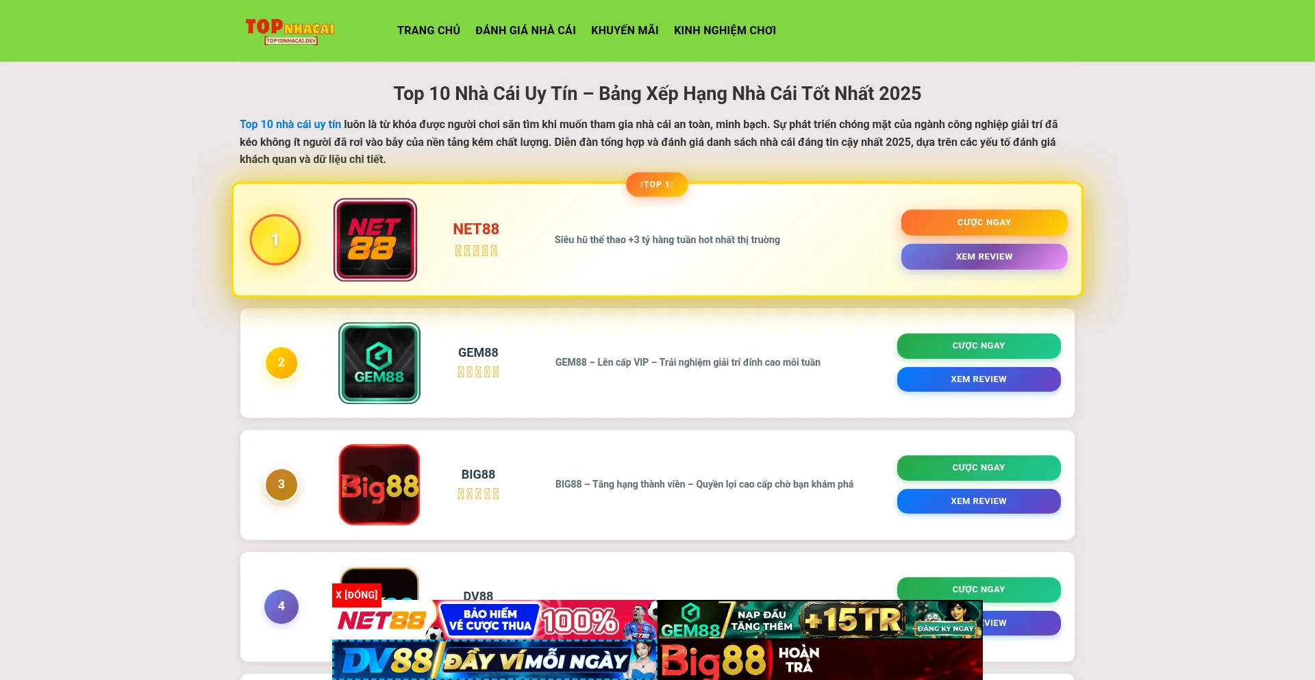 Top10nhacai.dev