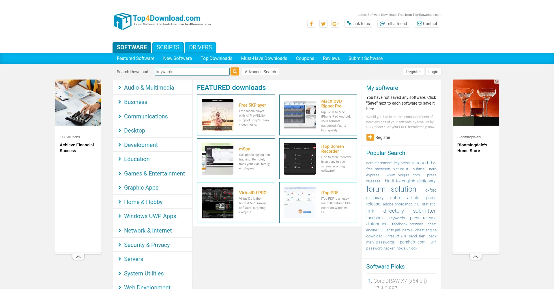 Website screenshot of Top4download.com