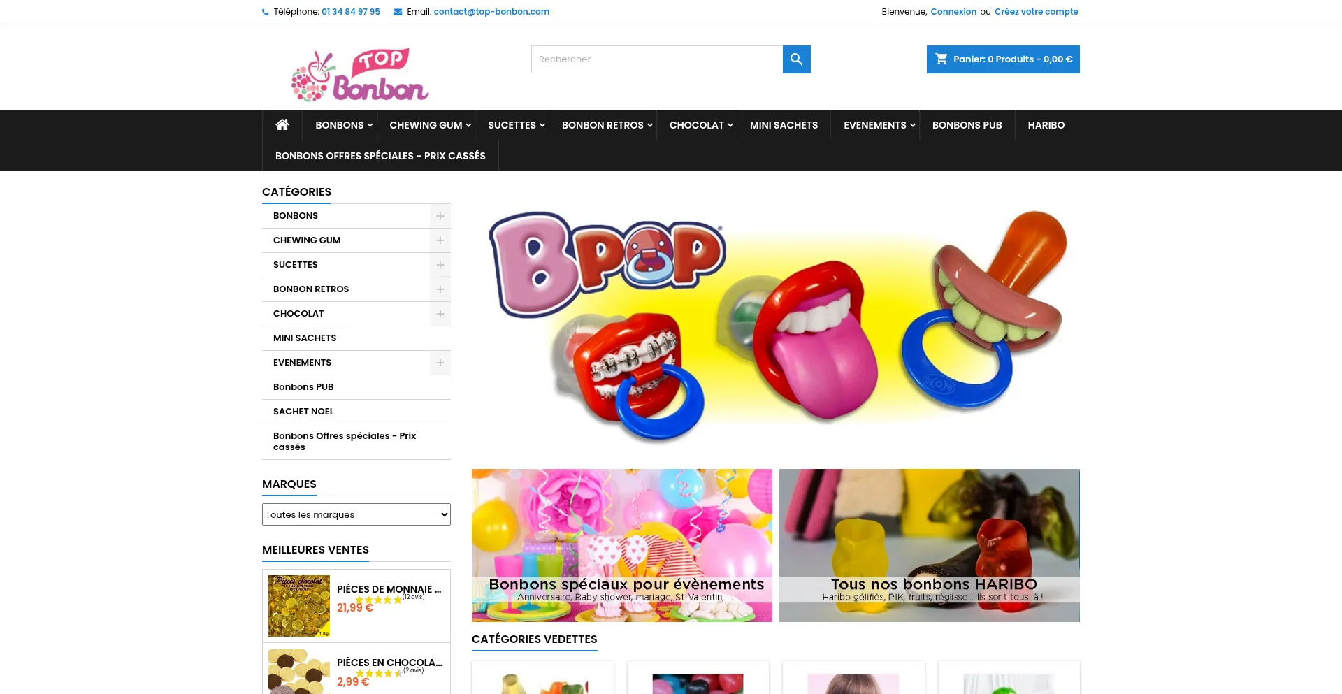 Website screenshot of Top-bonbon.com