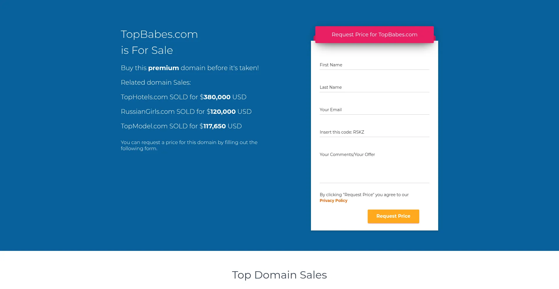 Website screenshot of Topbabes.com