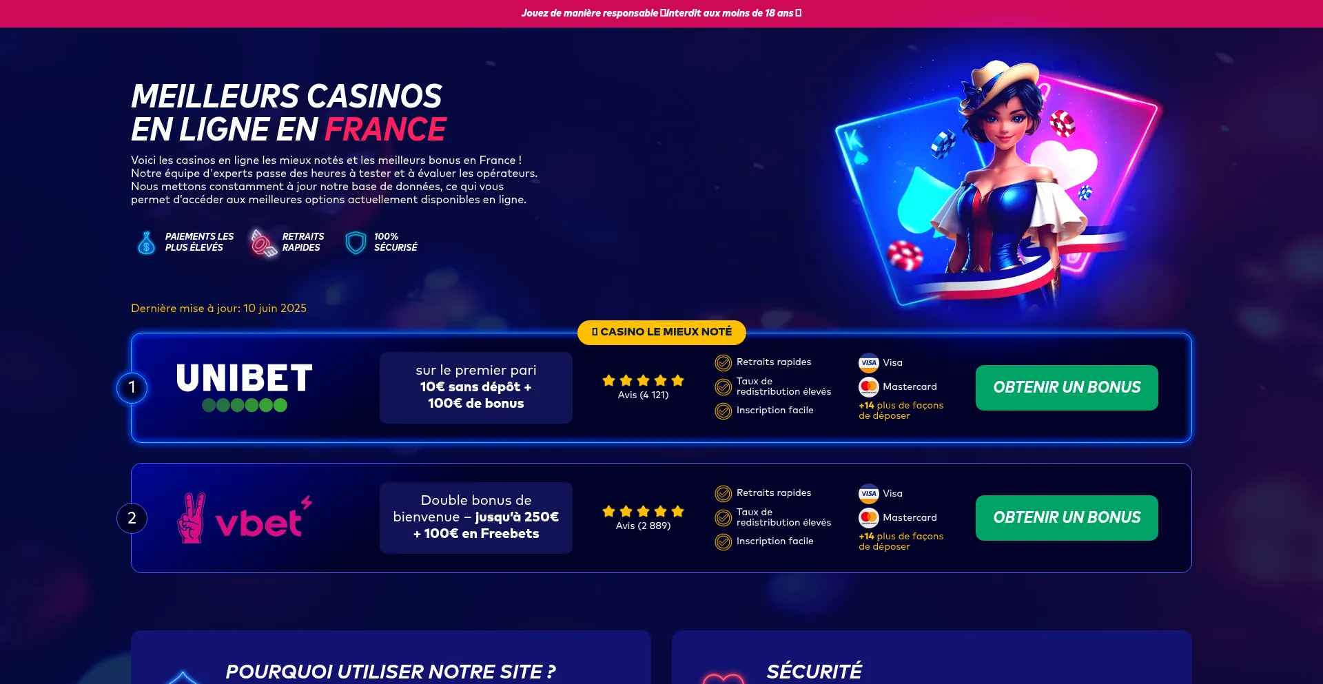 Website screenshot of Topcasinofrance2025.com