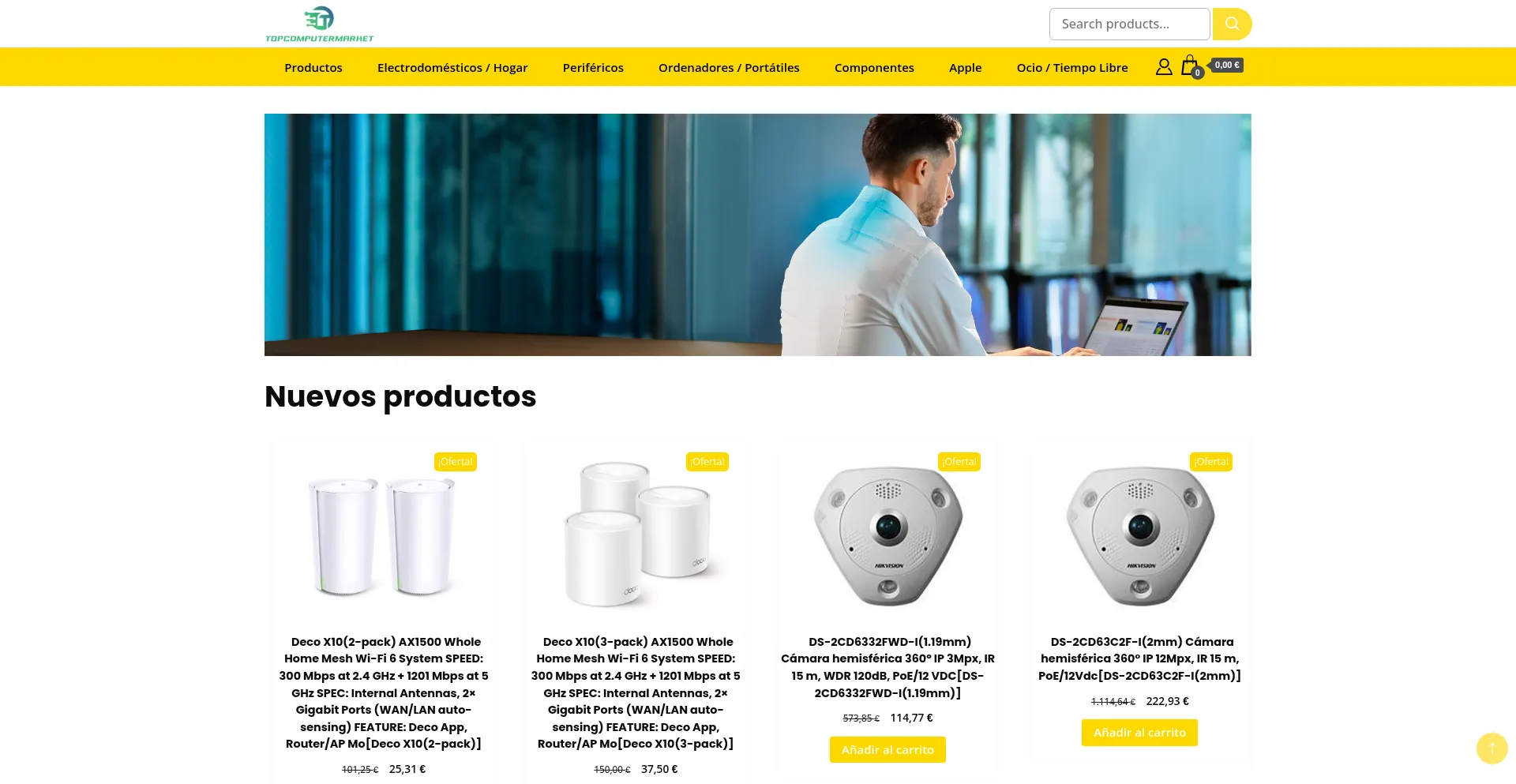 Website screenshot of Topcomputermarket.com