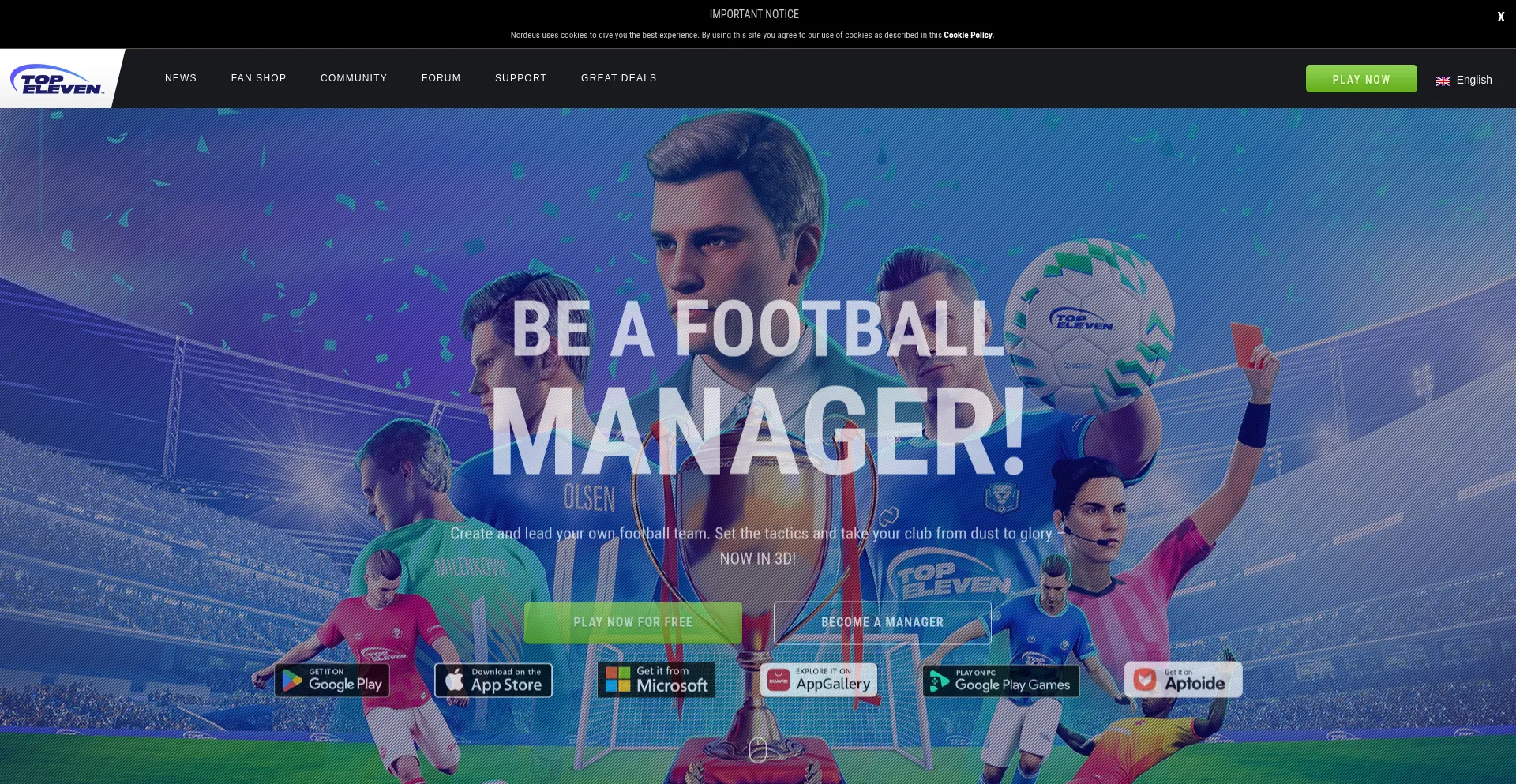 Website screenshot of Topeleven.com