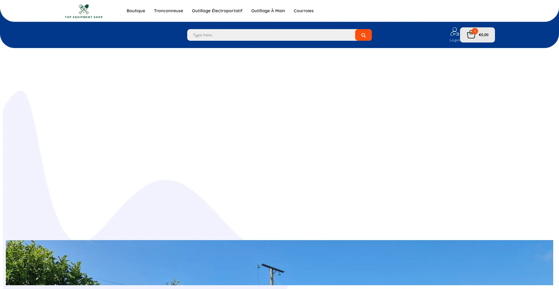 Website screenshot of Topequipmentshop.com