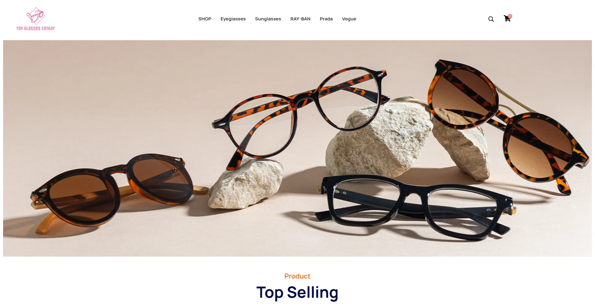 Topglassescenter.com Screenshot