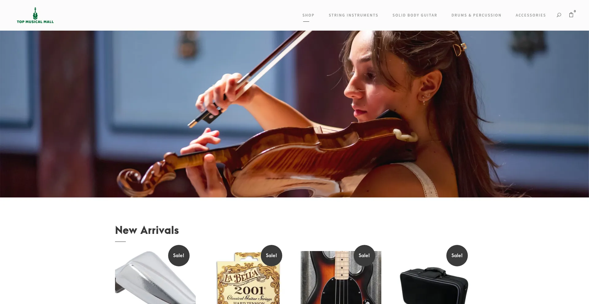 Website screenshot of Topmusicalmall.com