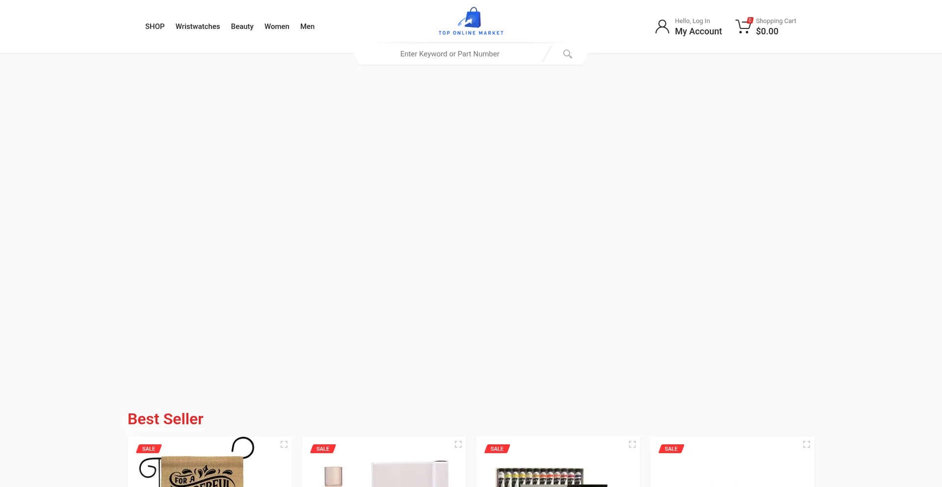 Website screenshot of Toponlinemarket.com
