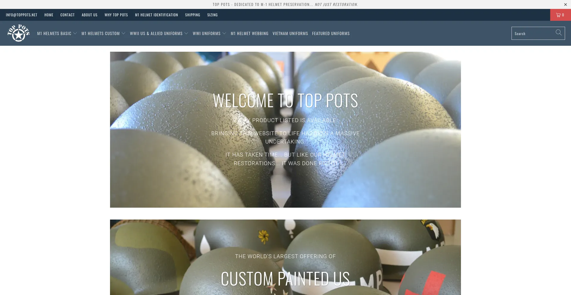 Website screenshot of Toppots.net