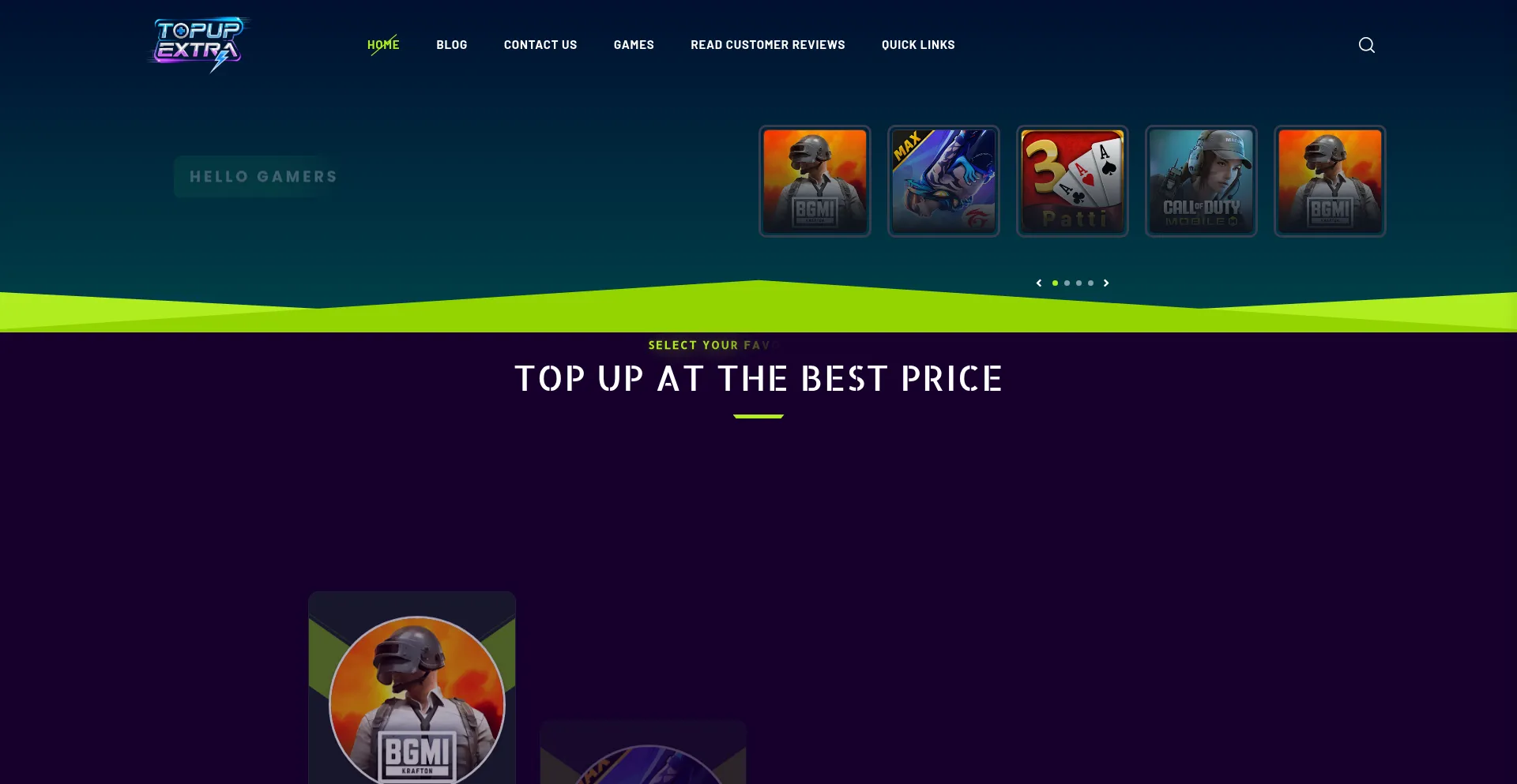 Website screenshot of Topupextra.com