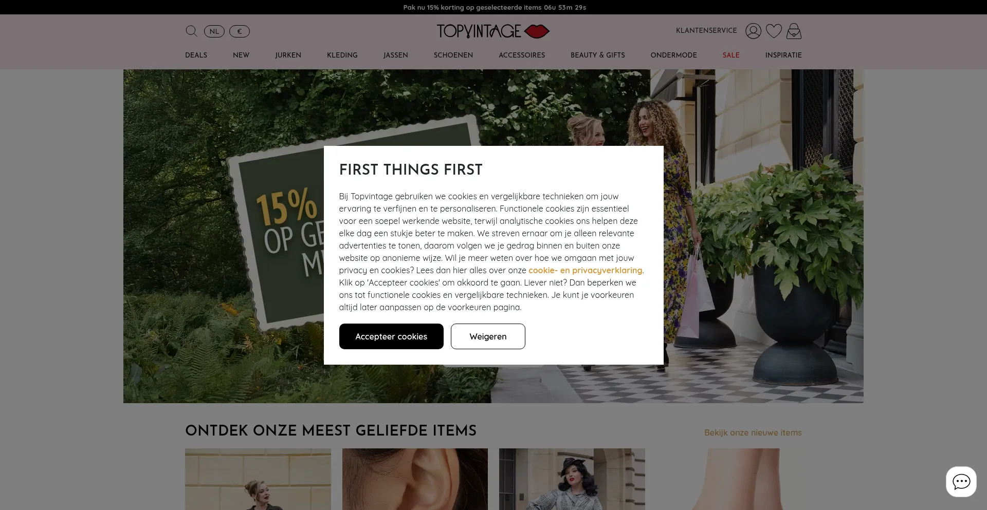 Website screenshot of Topvintage.nl