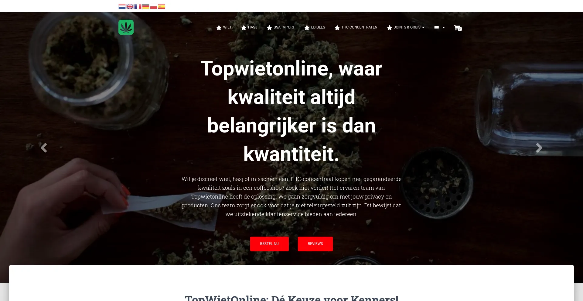 Website screenshot of Topwietonline.com