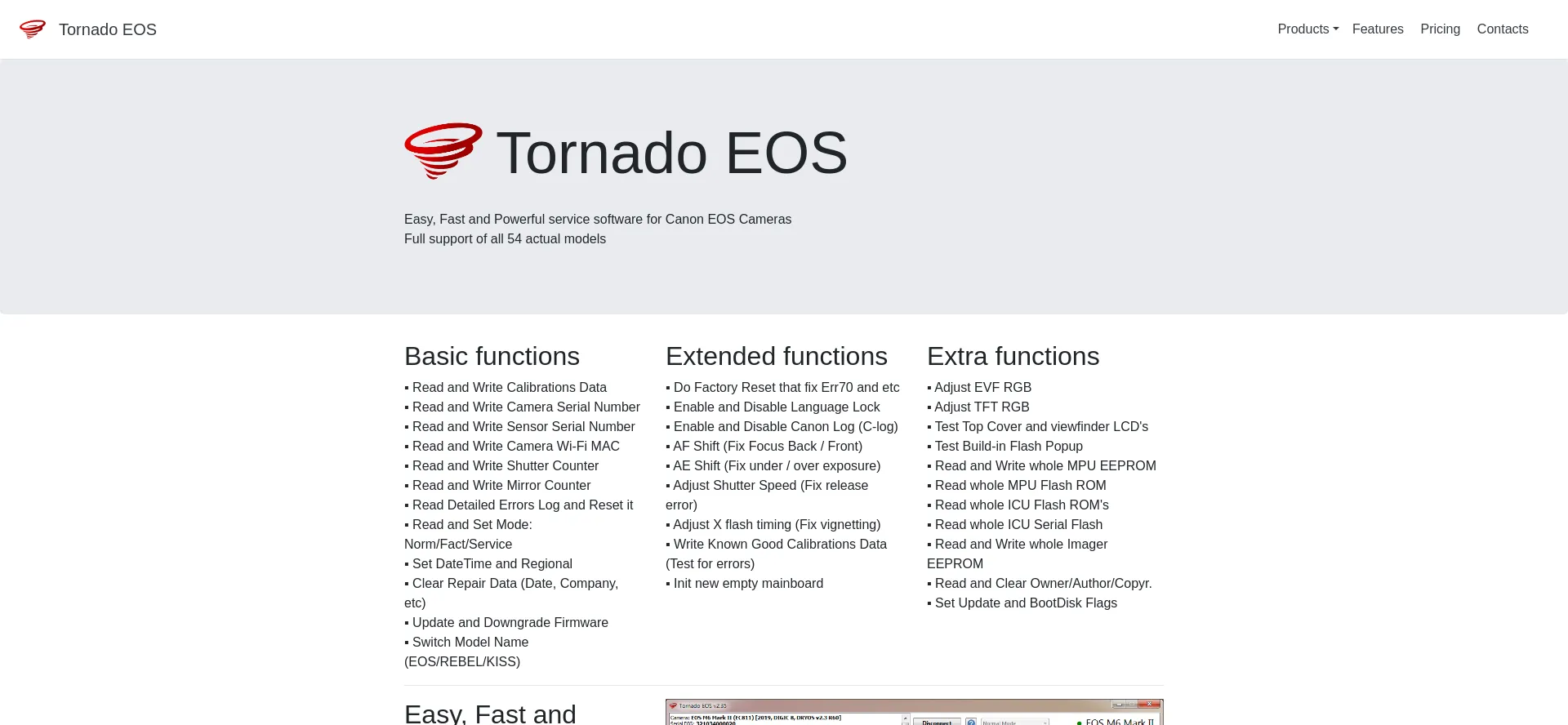 Website screenshot of Tornadosw.com
