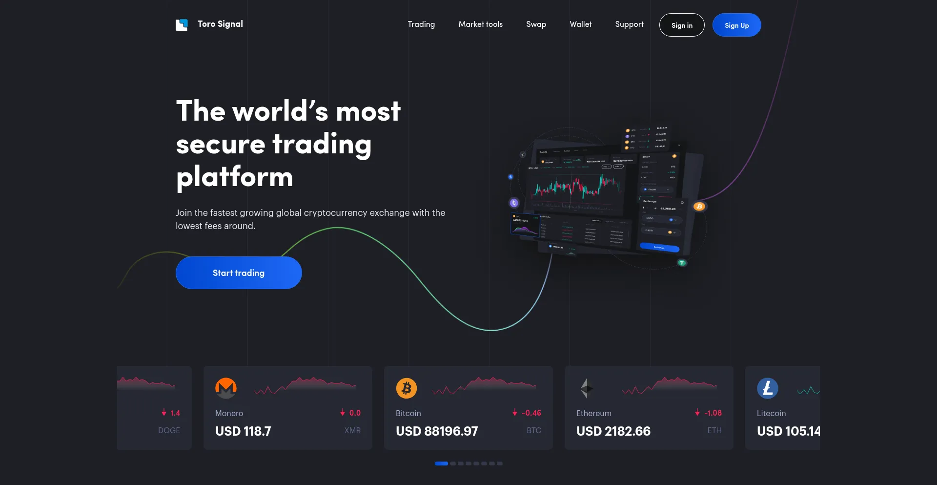 Website screenshot of Torosignal.com