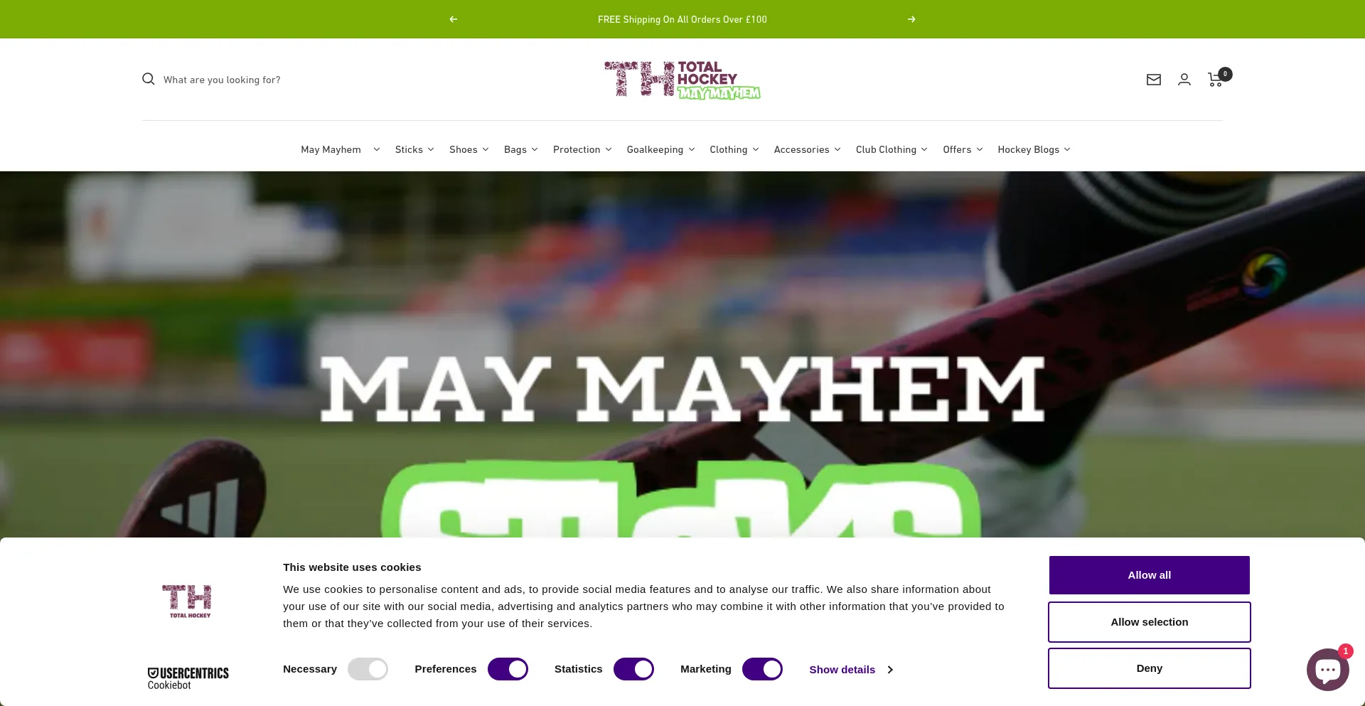 Website screenshot of Total-hockey.com