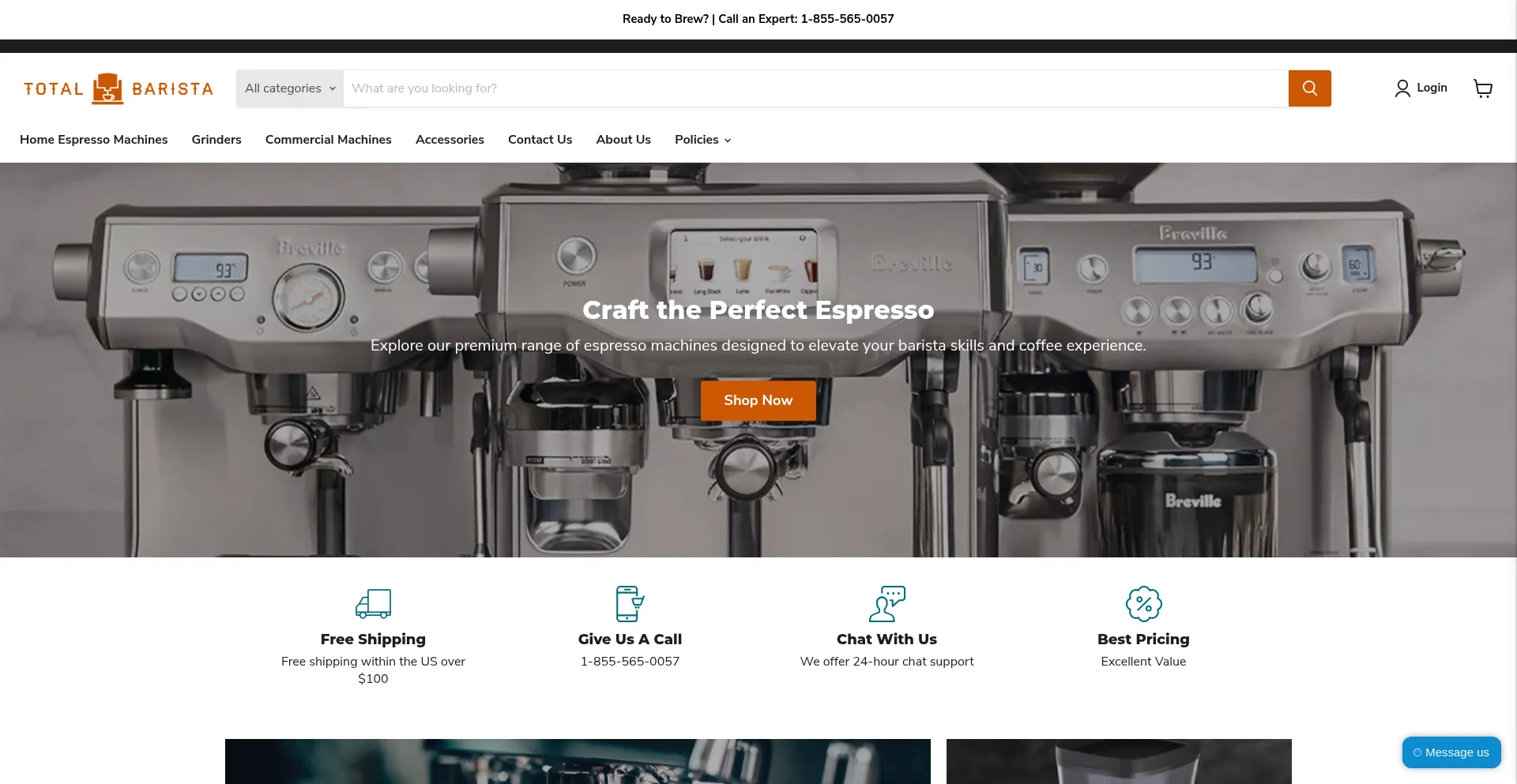 Website screenshot of Totalbarista.com