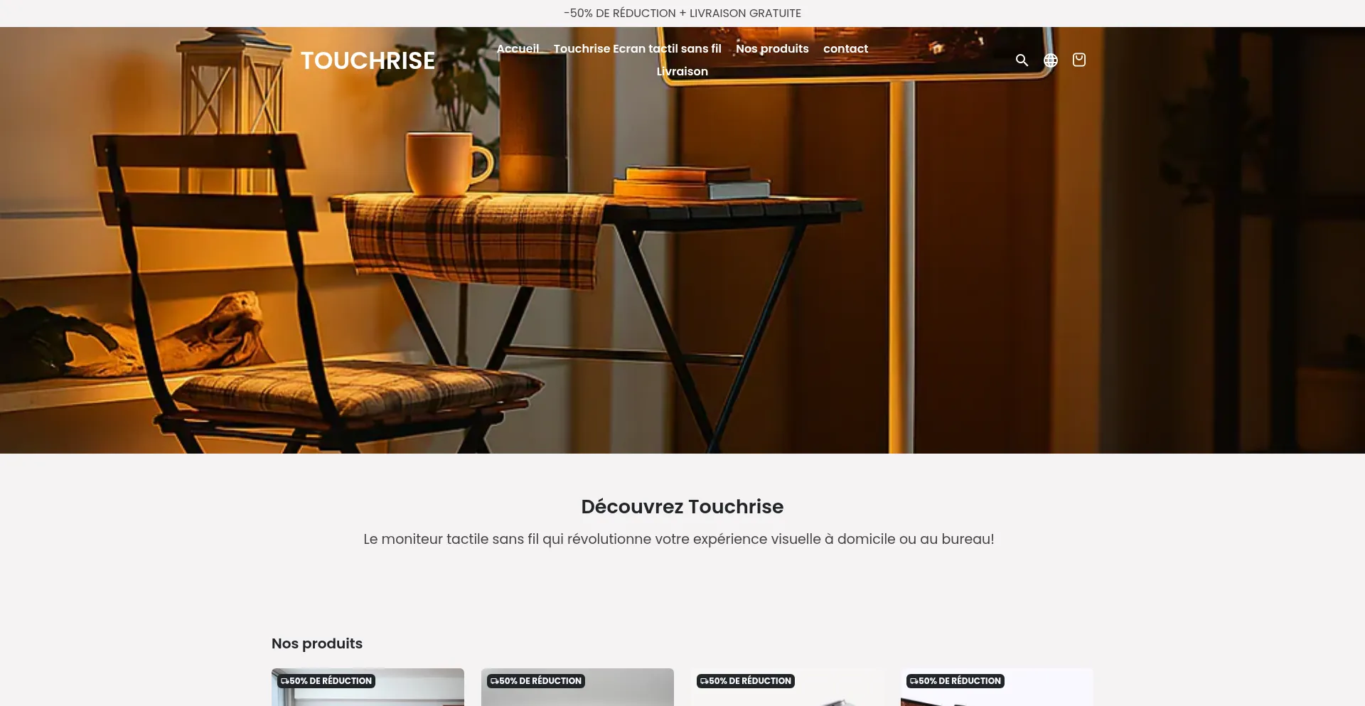 Website screenshot of Touchrise.store