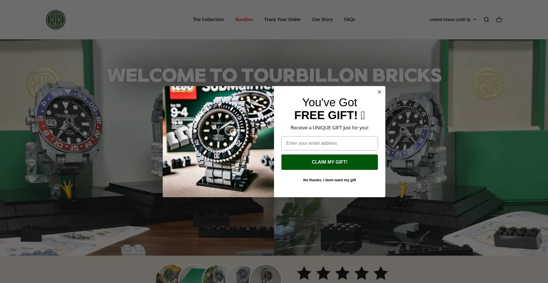 Website screenshot of Tourbillonbricks.com