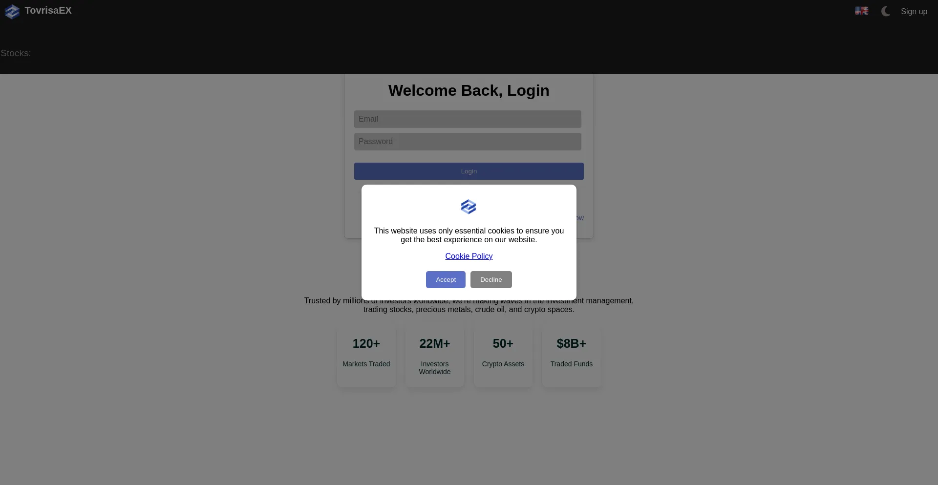 Website screenshot of Tovrisaex.com
