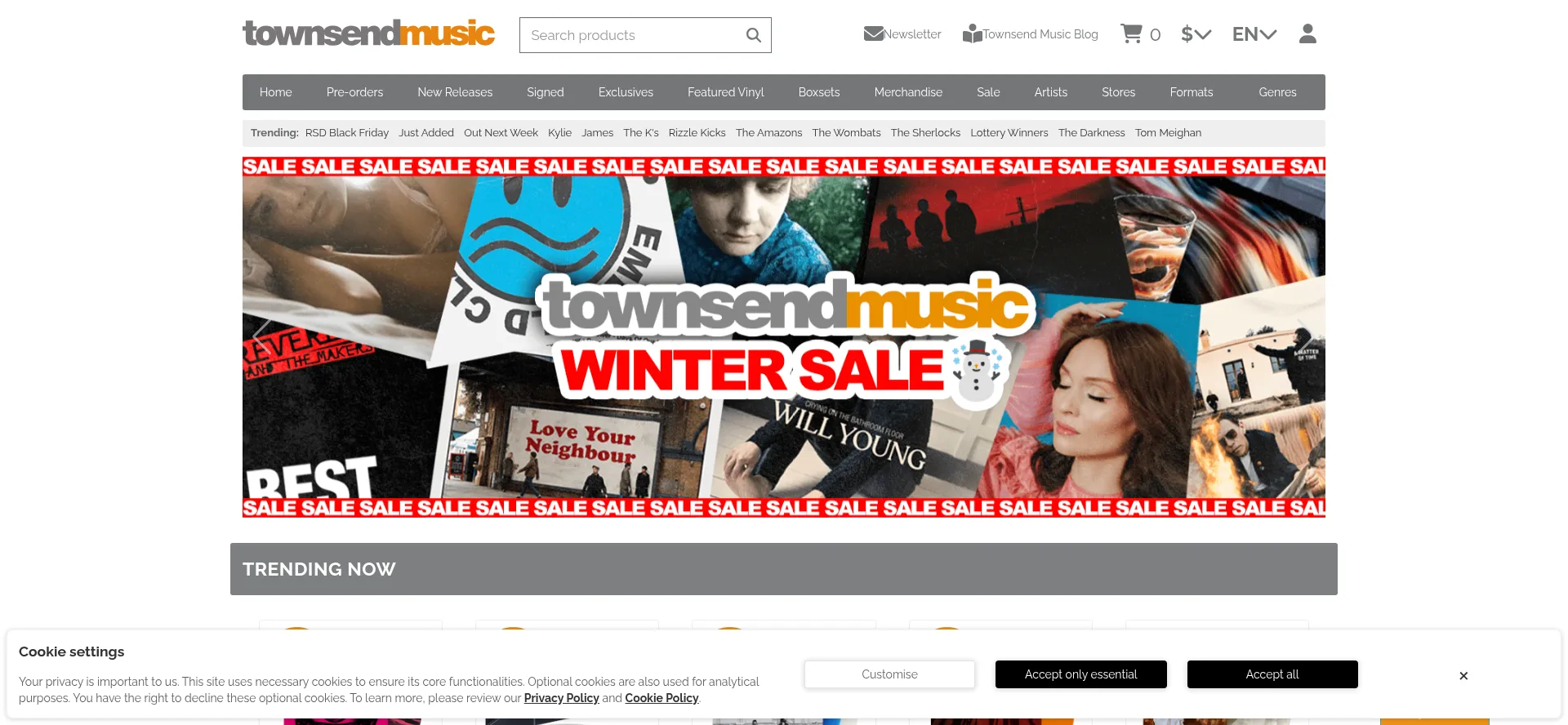 Townsendmusic.store Screenshot
