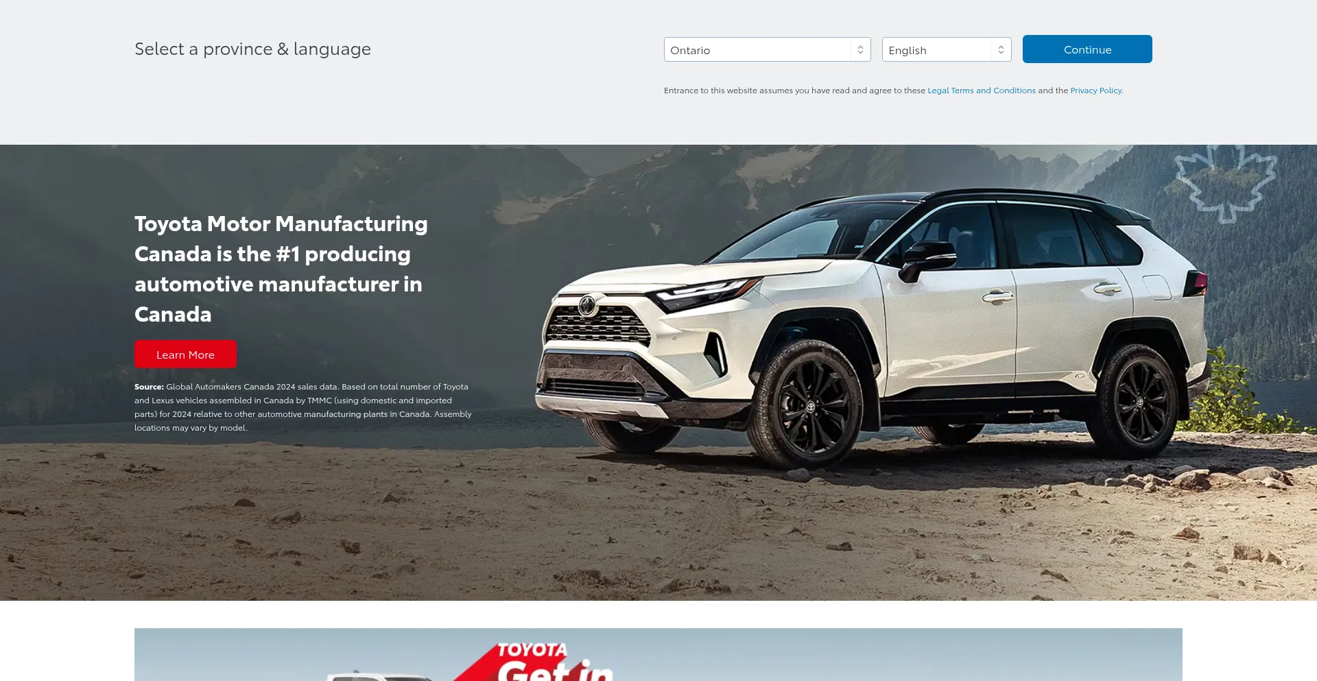 Toyota.ca Screenshot