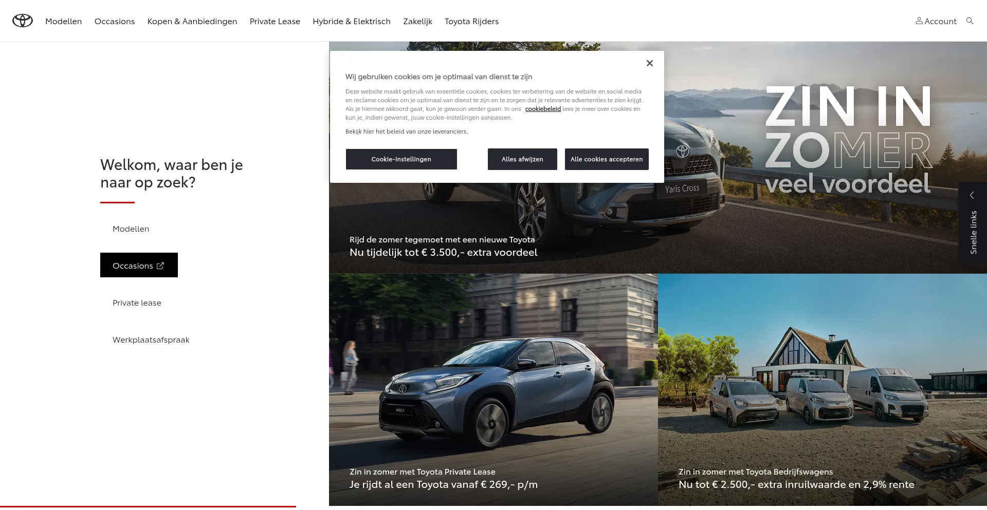 Website screenshot of Toyota.nl