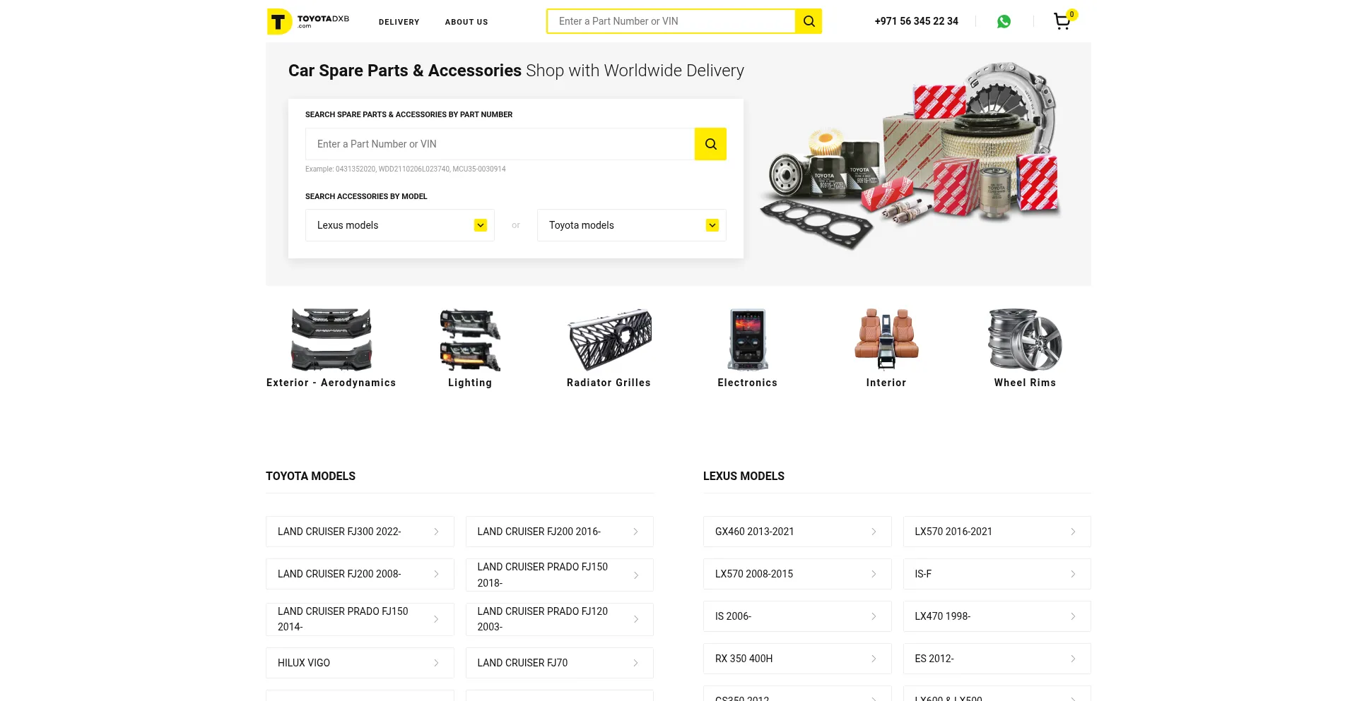 Website screenshot of Toyotadxb.com