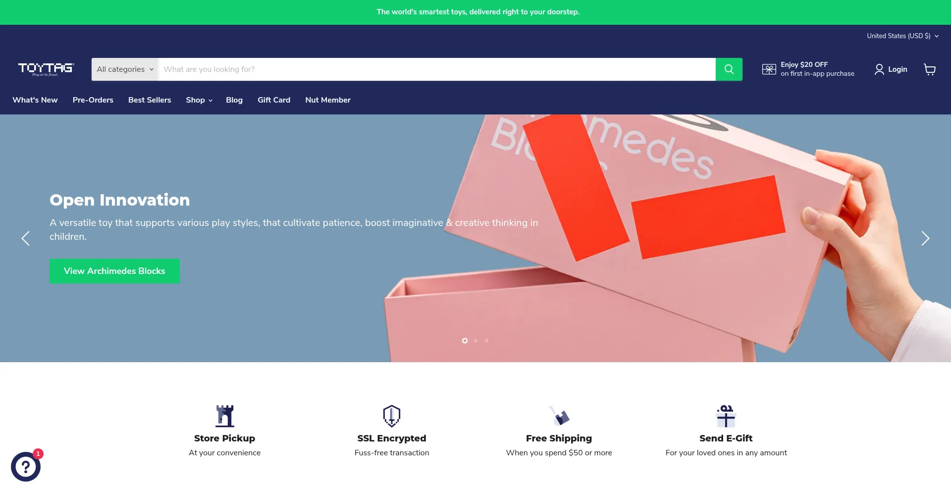 Website screenshot of Toytag.com