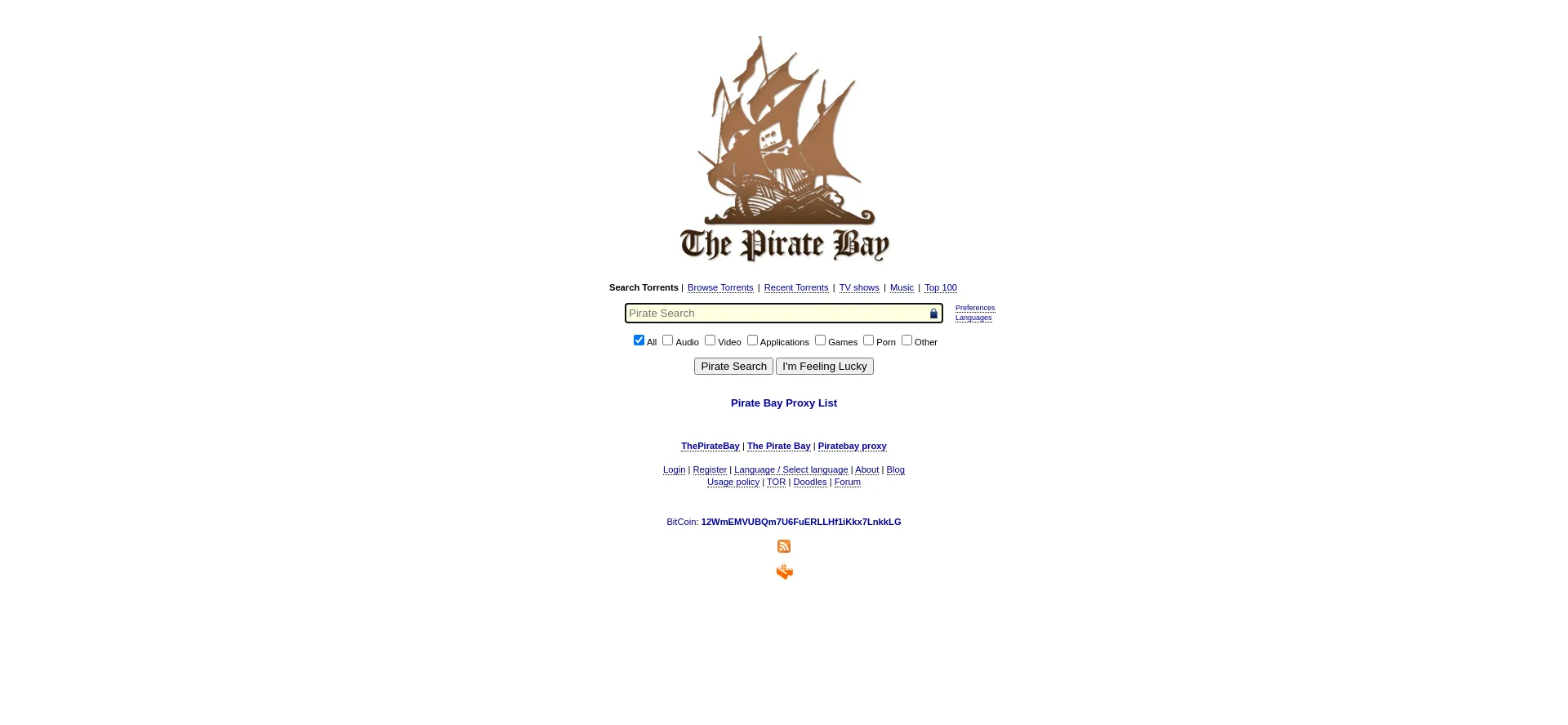 Website screenshot of Tpirbay.top