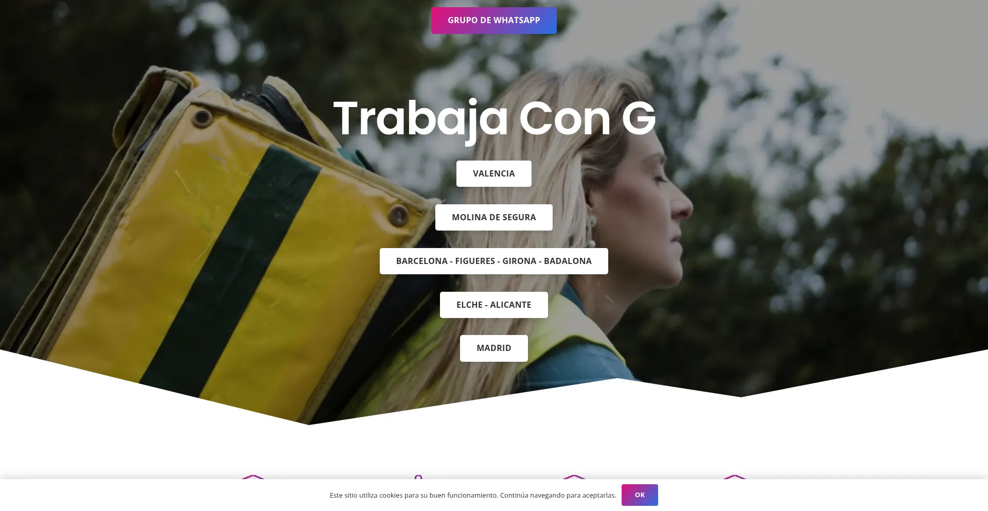 Website screenshot of Trabajaconglovo.com